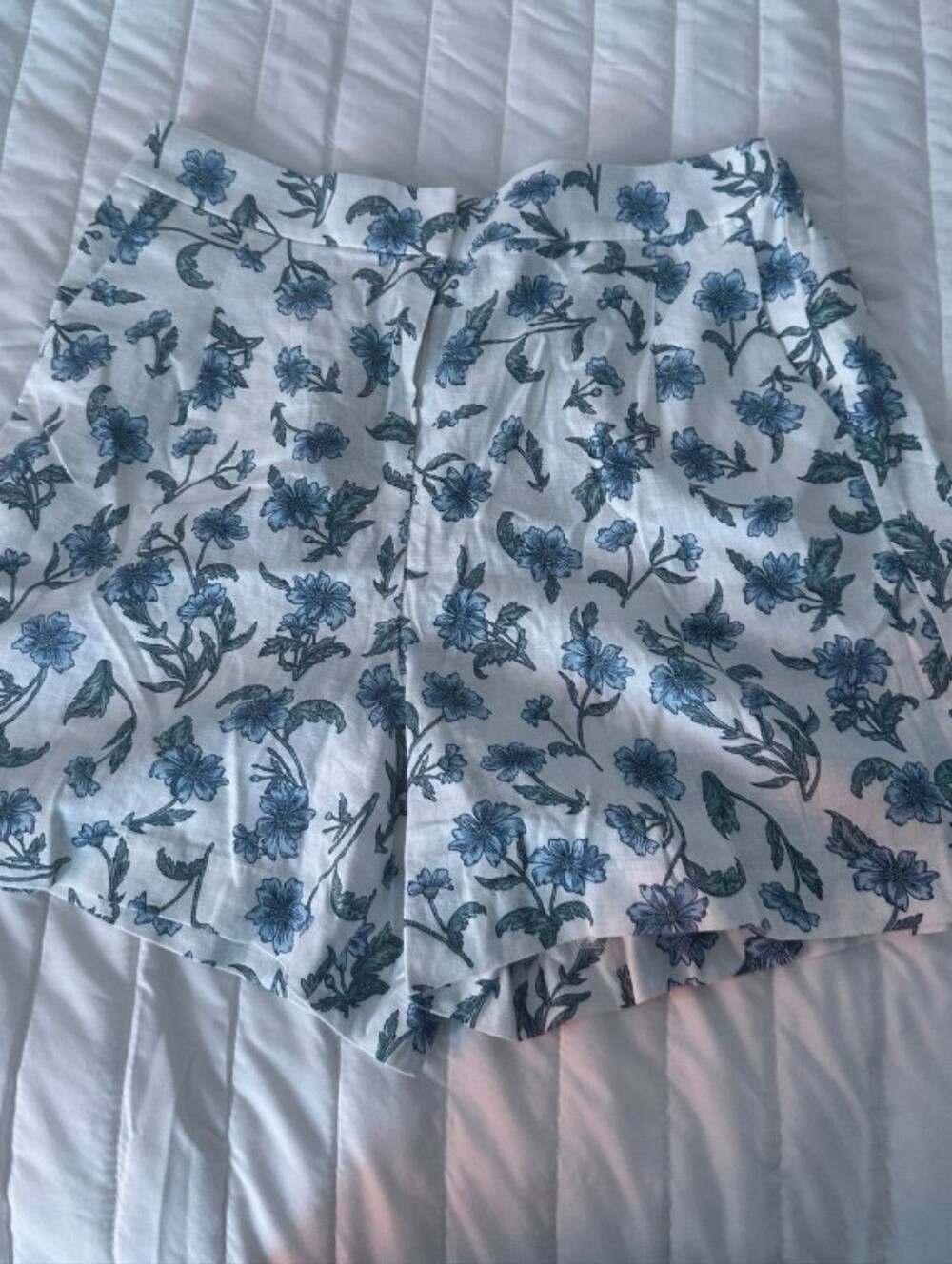 J. Crew White High-Waist Floral Linen-Blend Shorts